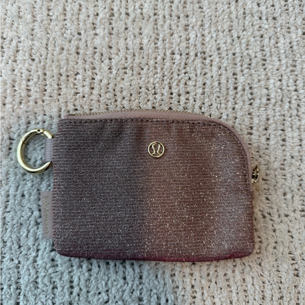 Lululemon Clippable Coin Pouch Pink Glitter